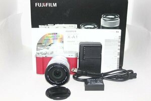 【完動品】FUJIFILM ミラーレス一眼 X-A1 レンズキット ピンク #0093-548