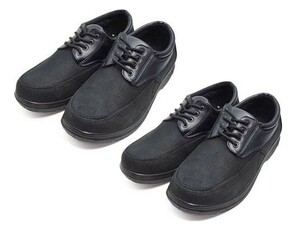 [2 pairs set ]B goods long-term keeping goods men's suede style 24.5cm black light weight casual shoes walking shoes 15111 ②