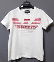 [新品] 12A(12歳) EMPORIO ARMANI / JUNIOR　2着セットのイーグル入り【半袖Tシャツ】◆2023年春夏モデル　男の子用 154cm　◆色：白＆紺_画像2