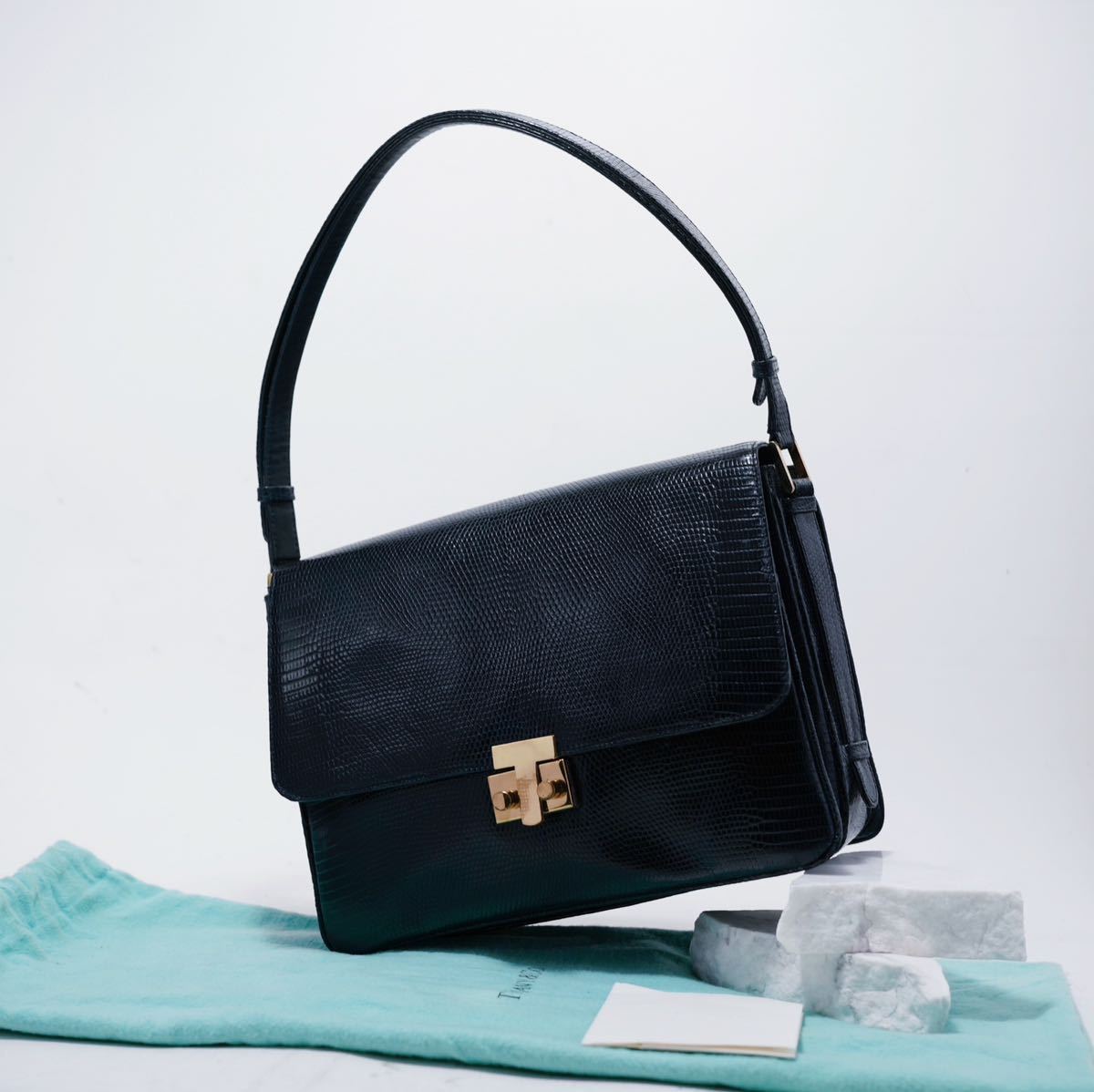 Vintage Tiffany】lizard hand bag ティファニー-