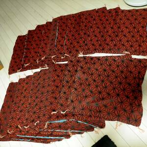 未使用品　座布団カバー　17枚セット　48×53　クッションカバー　　赤　エンジ　レトロ　総柄　大量　まとめて　セット