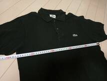 フランス製　ラコステ　LACOSTE　ワンポイント 半袖鹿の子ポロシャツ　サイズ３ 黒x807　ゴルフ　ワニ　ポロシャツ　メンズ_画像5