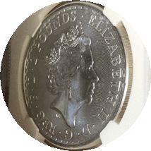 【1オンス】銀貨　2ポンド　ブリタニア　エリザベス女王　イギリス　2023年　鑑定済み　MS69　NGC_画像9