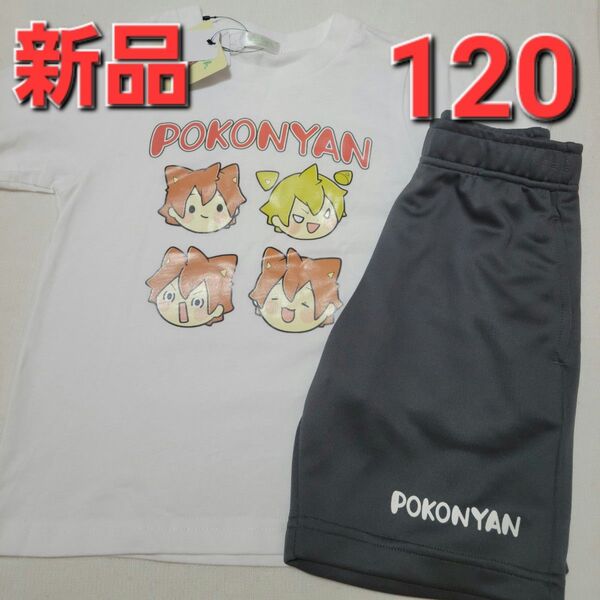 【新品】120cm☆ぽこにゃんのセットアップ 半袖パジャマ 男の子 女の子