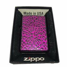 ZIPPO ジッポ レオパード柄 アニマルプラネット LV-IBM ブラック×メタルバイオレット 送料370円 キュート ヒョウ柄 【良品】 U2310K39_画像2