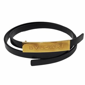 BVLGARI ブルガリ ゴールド プレート ベルト レディース ブラック 中古 美品 送料一律520円 アクセサリー I2310R22