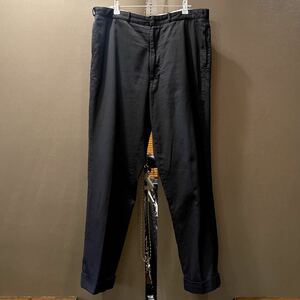 日本製 定価2.6万 WAREHOUSE & CO. Lot 1222 FLIP TOP STYLE PIQUE PANTS w36 BLACK ウエアハウス ピケ パンツ アメカジ 黒 メンズ 古着