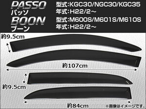 サイドバイザー トヨタ パッソ KGC30/NGC30/KGC35 2010年02月～ 入数：1セット(4枚) APSVC071