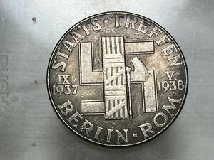 レプリカ アドルフ ヒトラー ドイツ第三帝国 ムッソリーニ記念メダル1938年 硬貨 コイン銀貨 飾り ペンダントジュエリー ヒットラー H31
