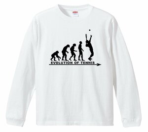 進化 EVOLUTION テニス ロンT ロングTシャツ リブ付き 白 (S/M/L/XL) 長袖 ラケット スポーツ 新品