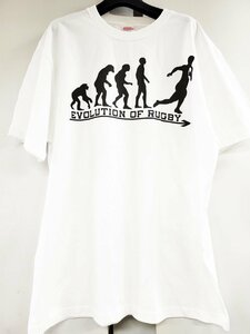 進化 evolution Tシャツ ラグビー 白 XL 現物 新品 ラガーマン W杯 ワールドカップ rugby スローフォワード