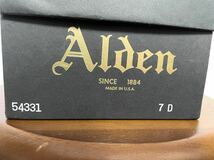 【極上！箱付き袋付き】オールデン ALDEN Vチップ コードバン ドレスシューズ 7インチ黒ブラック_画像10