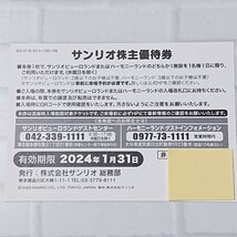 最新☆サンリオ☆株主優待券 2枚セット ペア☆ピューロランド ハーモニーランド パスポートチケット☆2024年1月31日まで☆送料84円～☆即決_画像3