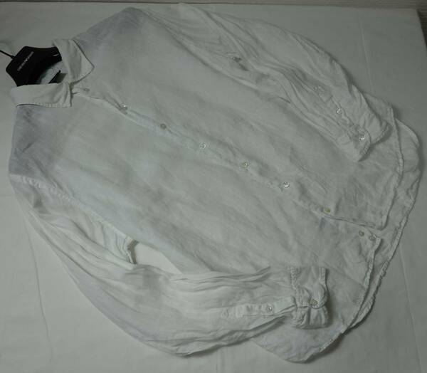 ◆美品◆エンポリオアルマーニ 定価60,000円 白の長袖シャツ メンズ XL