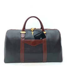 超美品 正規品 高級 英国 ダンヒル dunhill メンズ ボストンバッグ 高島屋購入 ギャランティ PVC 本革 レザー 鍵付 イタリア製 ゴルフ 旅行_画像1