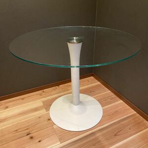 IK04 Bo Concept ボーコンセプト NEWYORK ガラステーブル リビングテーブル ラウンドテーブル 直径99cm