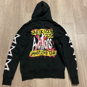 HA667 ONE OK ROCK 2018 Ambitions JAPAN DOME TOUR フルジップ 長袖 ジップアップ パーカー sizeM black フーディ