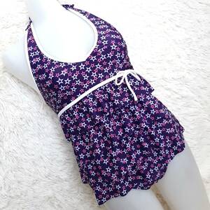  anonymity delivery * Yamato ya star pattern Star pattern ho ruta-tia-do frill tankini bikini swimsuit purple purple 7Ska