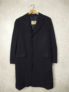  Britain made 70's Aquascutum wool coat * men's M size degree (36)/ navy blue / navy /to wrench / Vintage / Old 