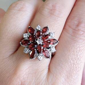 天然石 ワインレッドガーネットのリング(番号A2497-1)