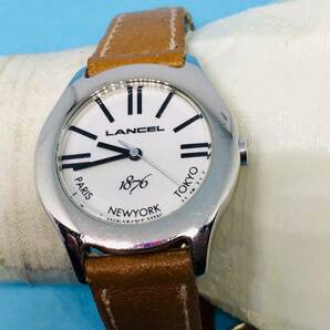 (Z38)クラシカルな(*'▽')LANCEL・ランセル（電池交換済み）シルバー・レディス腕時計USED（送料全国一律185円）洒落た時計です。の画像4