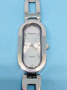 (Z47)個性的な(*'▽')KABANA（電池交換済み）シルバー・ブレスウォッチ・レディスUSED（送料全国一律185円）素敵な時計です。
