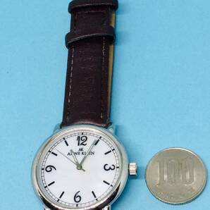 (Z57)シェル文字盤(*'▽')ANNE KLEIN・アンクライン（電池交換済み）シルバー・メンズ腕時計USED（送料全国一律185円）しゃれた時計です。の画像5