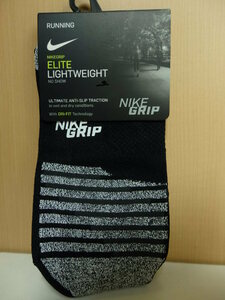  Nike socks Elite light weight no-shou socks SX5644 black / dark gray 28.~29.5.