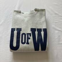 超美品 デカ文字 希少 UofW 80's チャンピオン Champion リバースウィーブ REVERSE WEAVE ビンテージ VINTAGE アメリカ製 USA製 Lサイズ_画像5