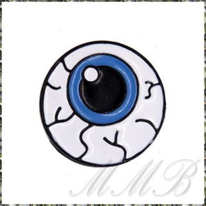 [BROOCH] Lapel Pin Eye Ball エナメル彩色 青い瞳 目玉 ブルーアイ 眼球 ジャケット スーツ襟PINS ピンブローチ