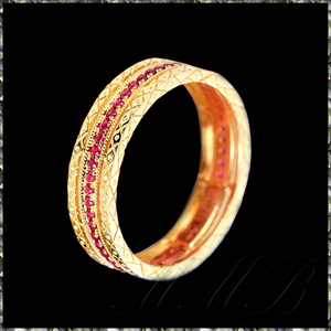 [RING] 14K 585 Rose Gold Plated Pink Ruby ラグジュアリー ピンク ルビー クリスタル エターナル ゴールド 5mm リング 12号 【送料無料】