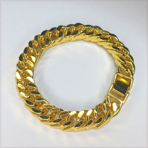 [BRACELET] 18K Gold Color Stainless Steel 4面カット ダブル喜平チェーン ゴールド ブレスレット 10.5x200mm (45g) 【送料無料】_画像2