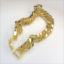 [BRACELET] 18K Gold Color Stainless Steel 4面カット ダブル喜平チェーン ゴールド ブレスレット 10.5x200mm (45g) 【送料無料】_画像5