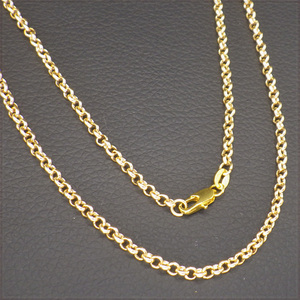 [NECKLACE] 18K Gold Filled Circle Chain ラウンド サークル 丸アズキ チェーン ローズ ゴールド ネックレス 3x450mm (7g) 【送料無料】