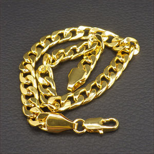 [BRACELET] 18K Gold Plated Curb Chain 6.3mm オーバル 喜平 チェーン ゴールド ブレスレット 215mm (12g) 【送料無料】