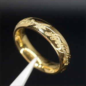 [RING] Top Quality 316L Gold Lord Of The Ring ロード・オブ・ザ・リング レプリカ 肉厚 6mm 甲丸 ゴールド リング 19号 (7g)