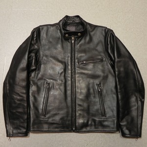  superior article KADOYA K*S LEATHER Kadoya K'S leather single rider's jacket thick cow leather L black black lining quilting old clothes *h