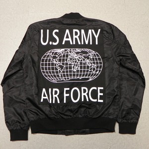 【SHINE】U.S ARMY AIR FORCE MA-1 ジャケット 2 ★ Mくらい 黒 ブラック ジャンパー ブルゾン ★d