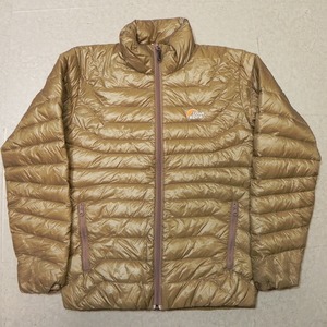 * Lowe alpine low Alpine down jacket light down lady's S size Logo embroidery outdoor old clothes burns tea color series *c