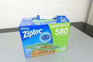 本州送料無料　全580枚　Ziploc　サンドイッチバッグ　145袋×4箱 　 保存用バッグ 大容量　コストコ　Costco　ジップロック