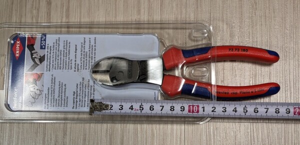 ★インボイス対応可★クニペックス【KNIPEX】180㎜ 7372-180 (BK)ツインフォースニッパー 新品未使用★在庫あり
