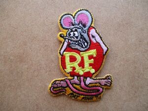 RAT FINKラットフィンク ワッペン/Hot rodホットロッドPATCHエド ロスMOONEYESねずみLowbrowモンスターEd Big Daddy Rothアップリケ S56