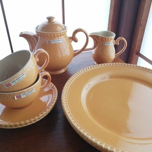 未使用 Royal Stafford カップ＆ソーサー 2客セット ティーポット クリーマー 陶器 Afternoon Tea ロイヤルスタッフォード ペア 大皿