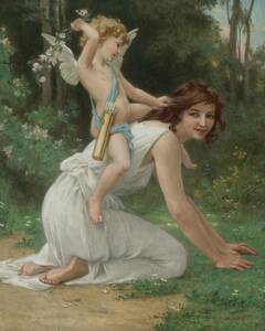 Art hand Auction New, unframed, Guillaume Seignac Venus and Cupid special technique high-quality print A4 size Special price 980 yen (shipping included) Buy it now, artwork, painting, others