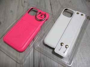 iPhone11Pro★即決 2個セット 送料無料 KANGOL アイフォン スマホ 背面 携帯 ケース カバー カラビナ ポケット カンゴール 白 ピンク AP-1