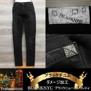 未使用★26インチ BLANKNYC ブランクニューヨークシティ ダメージ 黒 ブラック デニム ジーンズ パンツ レディース セレブ御用達 即決 93