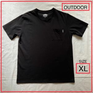 【UUTDOOR PRODUCTS】半袖Tシャツ　接触冷感UVカット機能付　黒　メンズ　XLサイズ　ポケットTシャツ クルーネック