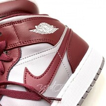 NIKE ナイキ AIR JORDAN 1 MID GS エアジョーダン ミッド レディース キッズ DQ8423-615 チェリーウッドレッド グレー 23.5_画像2