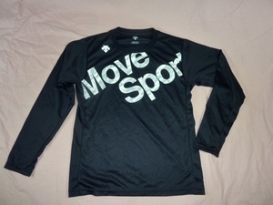 送込 デサント MoveSport ドライ・長袖Tシャツ S 紺