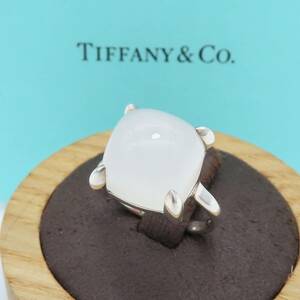 極希少 美品 Tiffany&Co. ティファニー ラージ シュガースタック ムーンストーン シルバー リング 12号 指輪 Ag925 SV HH183